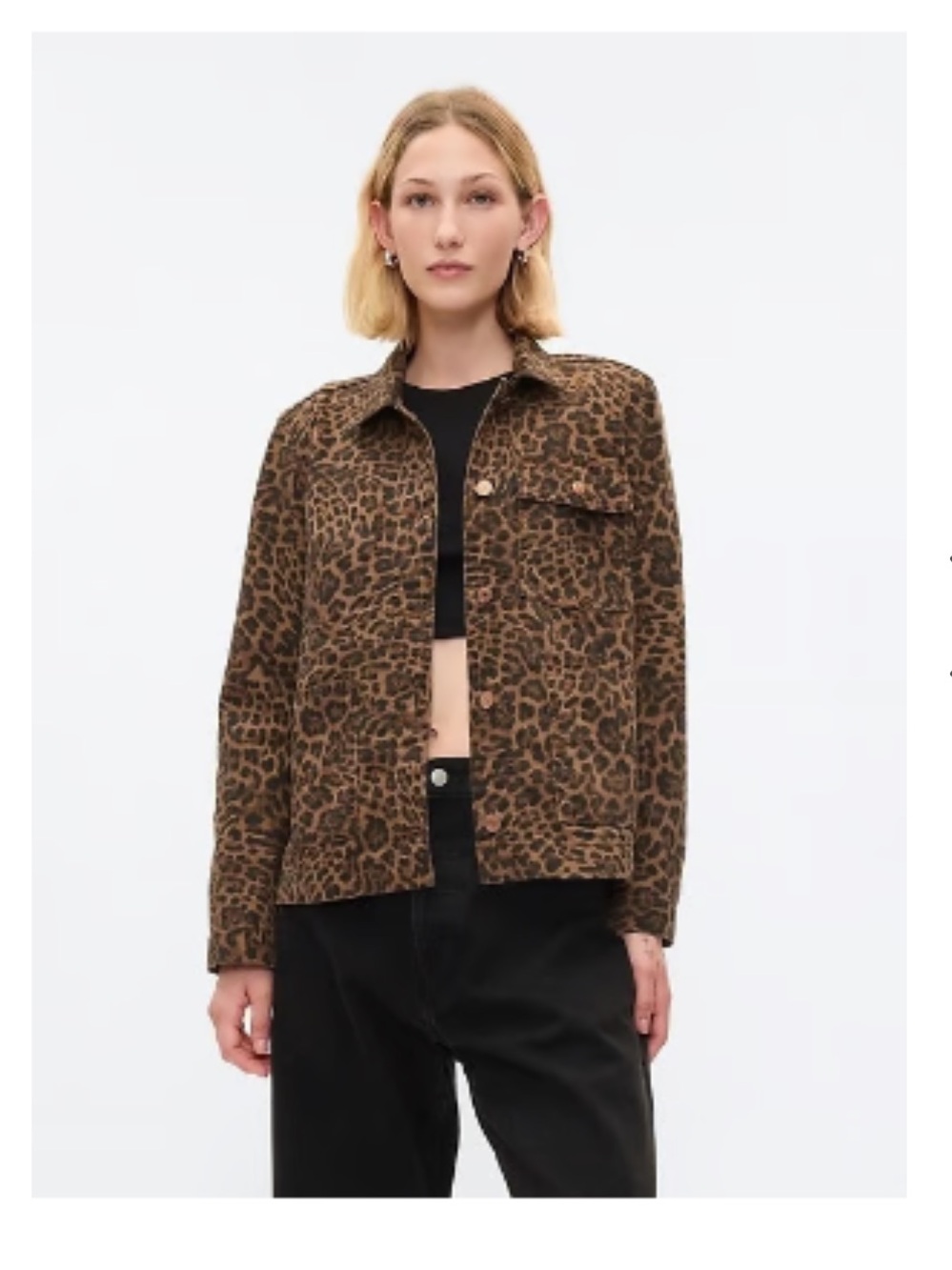 NWT Gap Denim Chore Jacket in Leopard Print